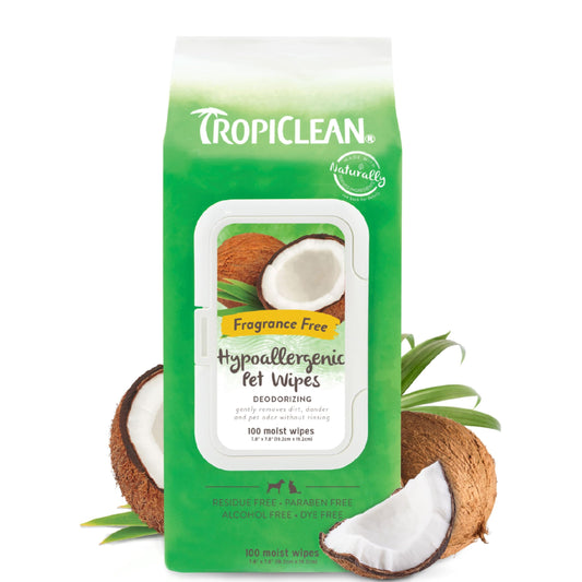 TropiClean Tropiclean Hypoallergenic Wipes 100s - Edward Leonard Conroy Ltd