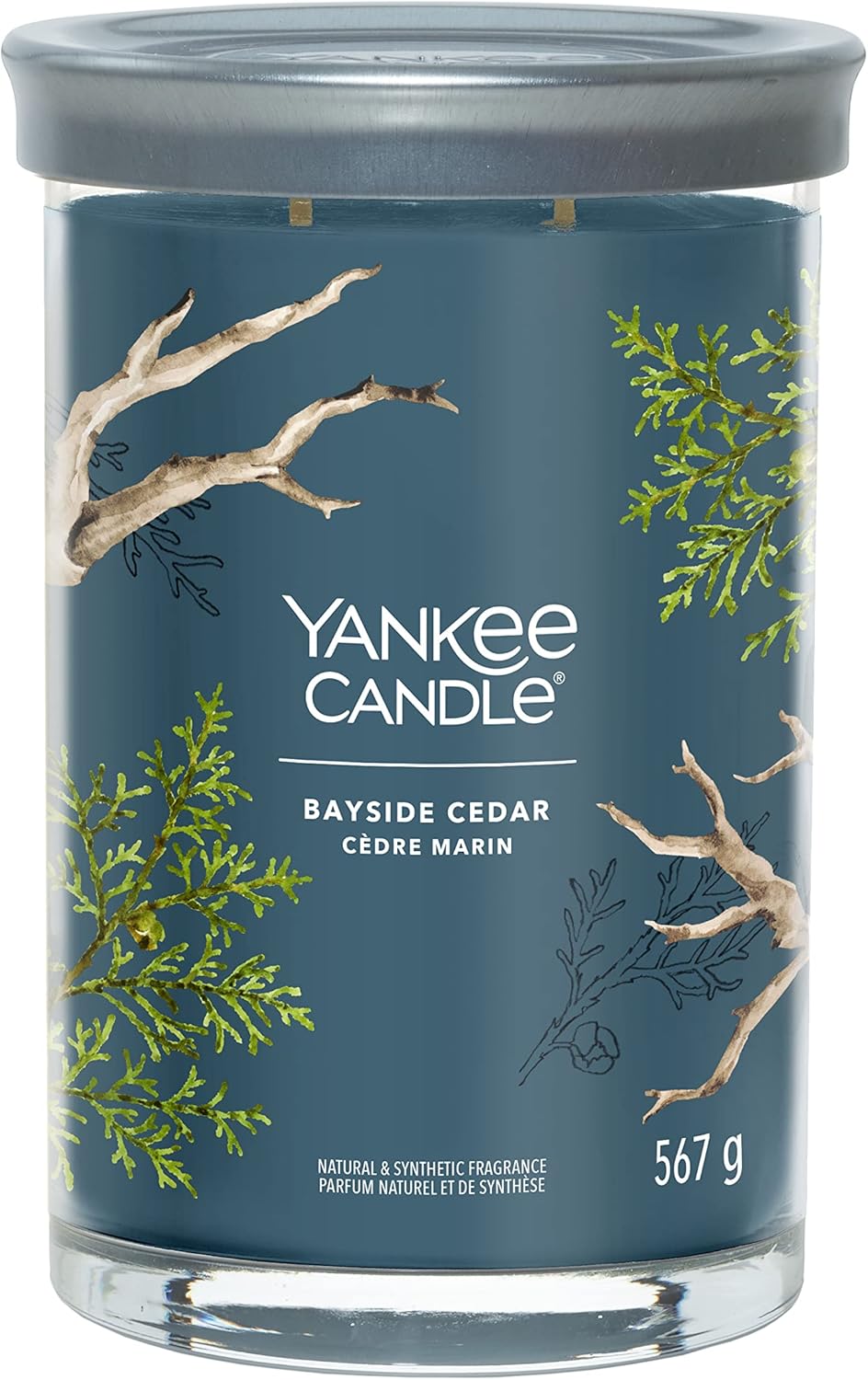 Yankee Candle Bayside Cedar Large Tumbler Jar Candle | Long Burn Scented Candle