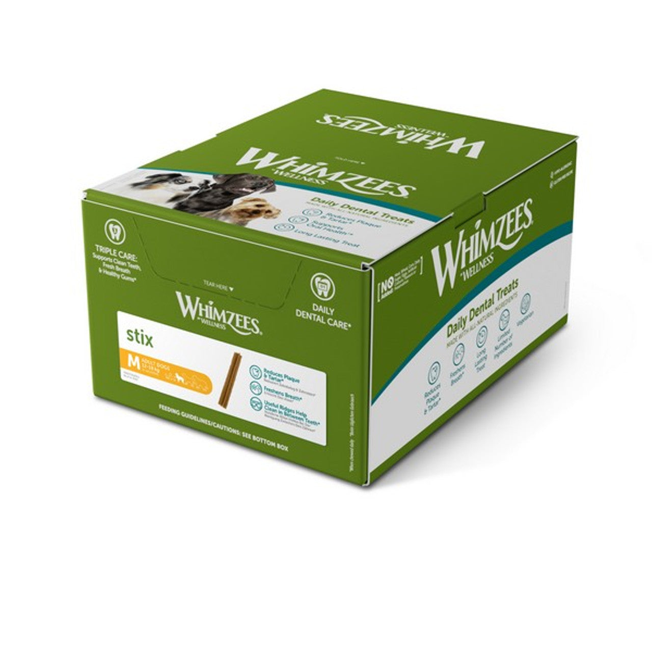 Whimzees Medium Stix Dog Dental Chews - 100 Pack
