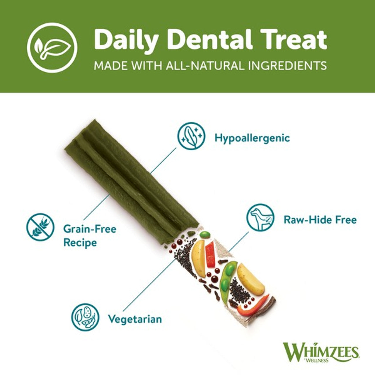 Whimzees Medium Stix Dog Dental Chews - 100 Pack