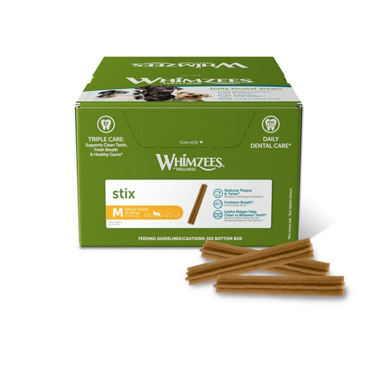 Whimzees Medium Stix Dog Dental Chews - 100 Pack