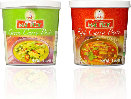 Mae Ploy Green Curry & Red Curry Paste Value Pack - 400g each - Edward Leonard Conroy Ltd