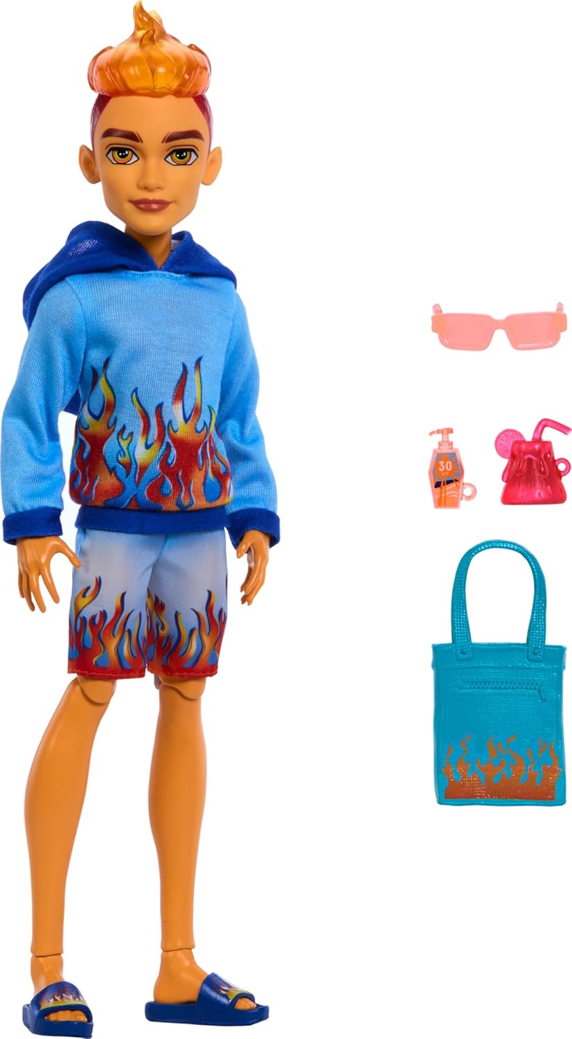 Monster High Scare-adise Island Heath Burns Doll with Flame Hoodie - Edward Leonard Conroy Ltd