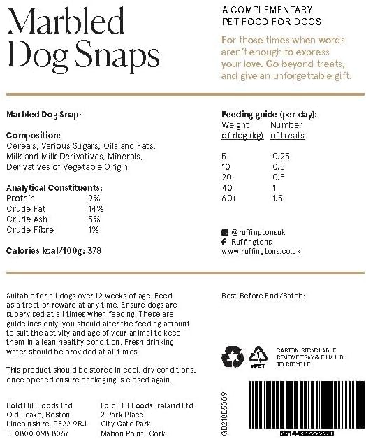 Ruffingtons Marbled Dog Snaps (5pk)
