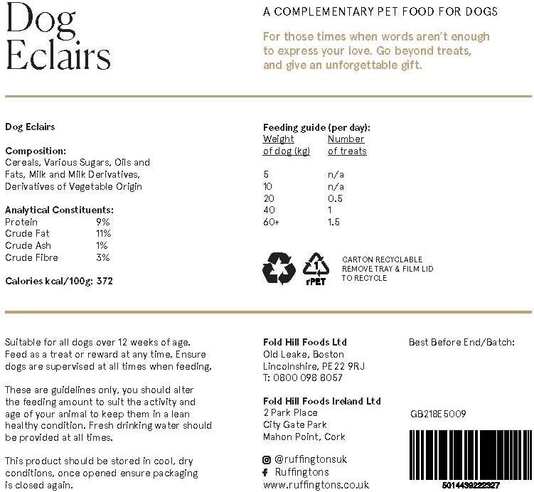 Ruffingtons Dog Eclairs (2pk)