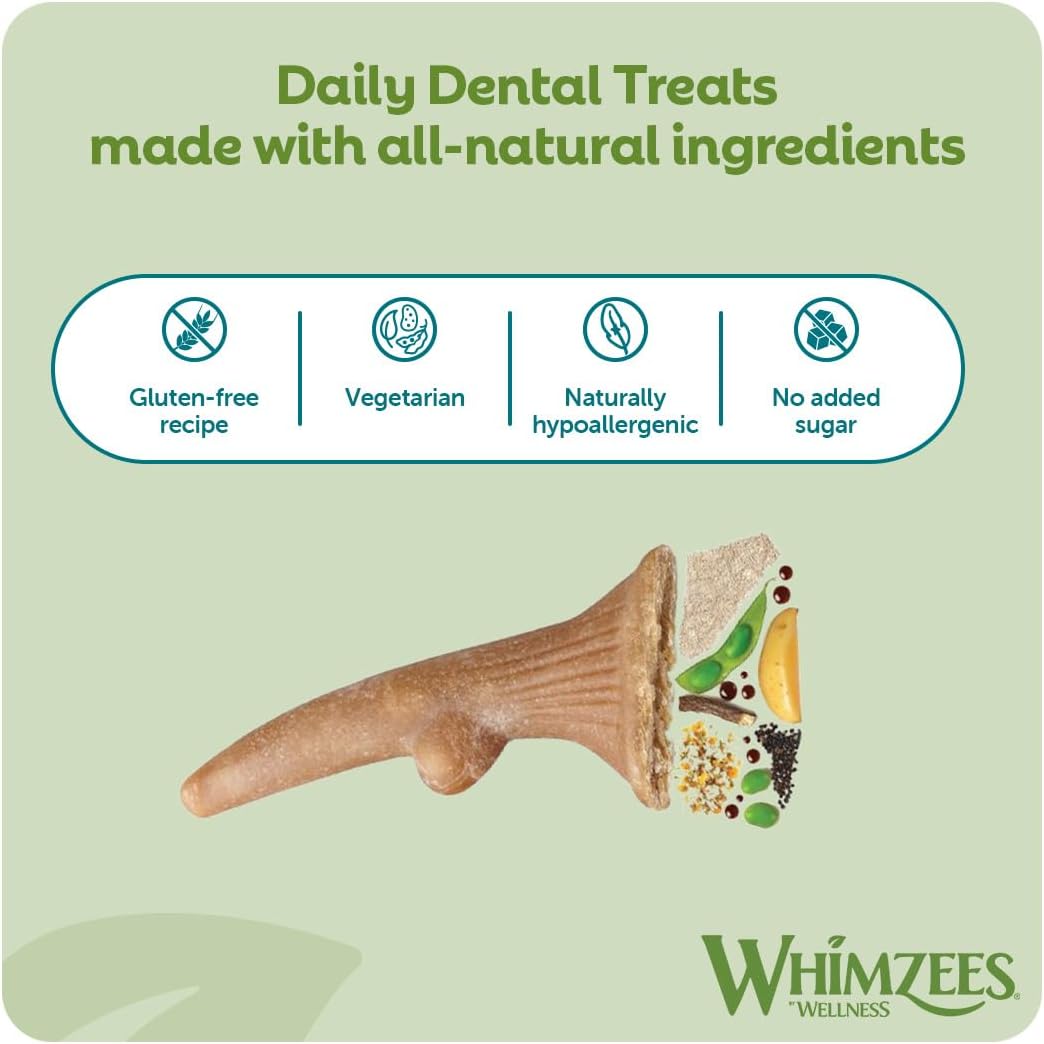 Whimzees Small Antler Dog Dental Chews - 24 Pack