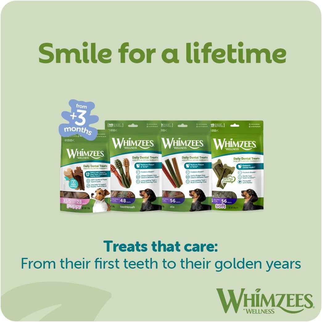 Whimzees Extra Small Toothbrush Dog Dental Chews - 48 Pack
