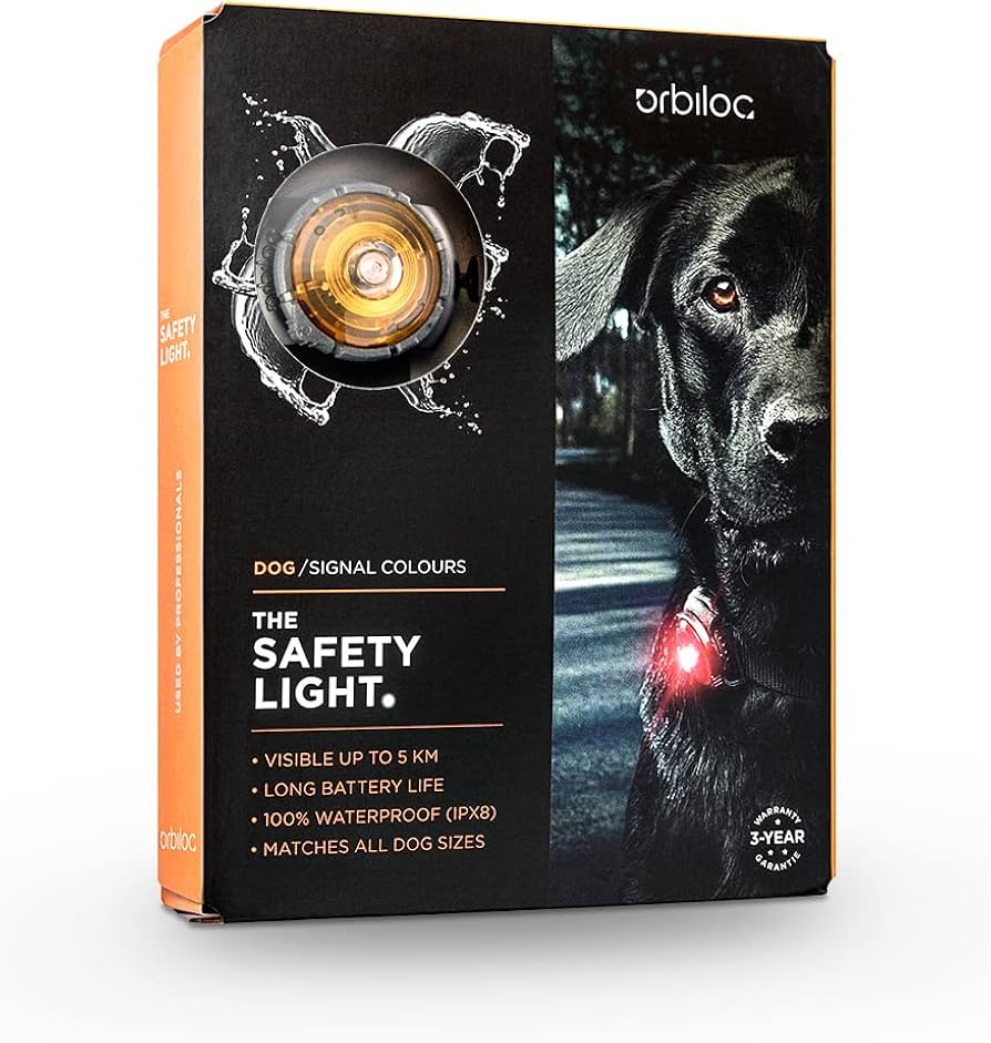 Orbiloc Dog Dual Safety Light Amber - Edward Leonard Conroy Ltd