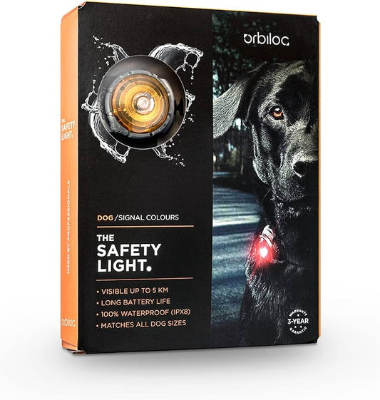 Orbiloc Dog Dual Safety Light Amber - Edward Leonard Conroy Ltd