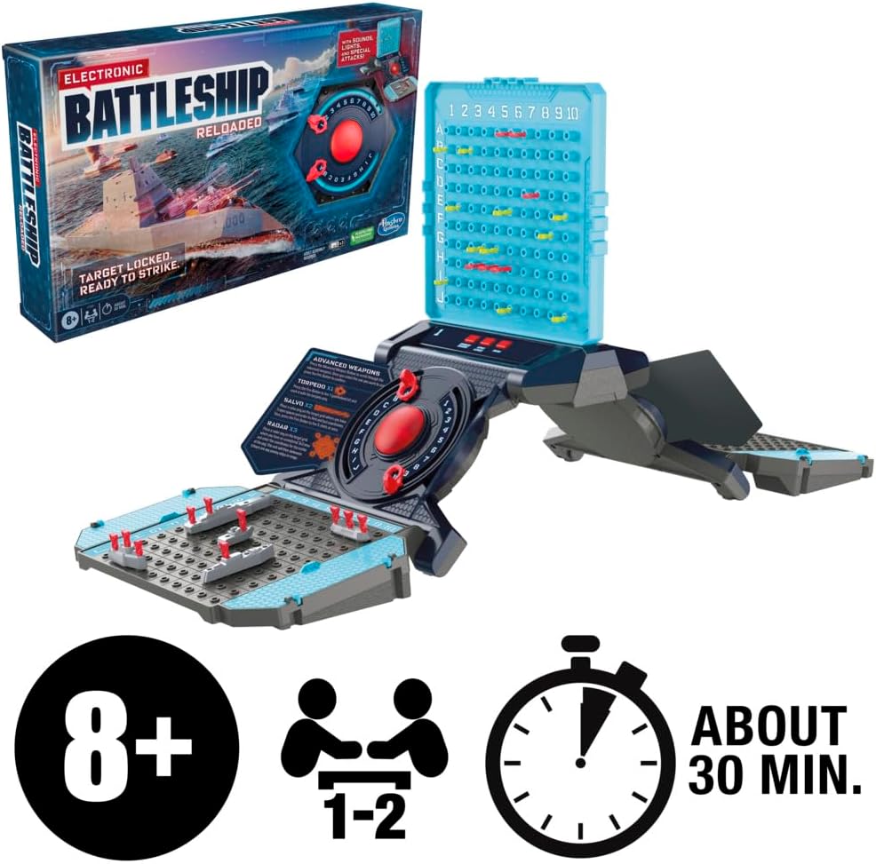 Hasbro Gaming Electronic Battleship Reloaded Board Game, Naval Combat Strategy Game