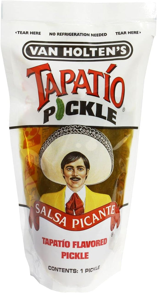 Van Holtens Jumbo Pickle in A Pouch - Tapatio Hot Sauce Flavour - BBE 23/11/2024 - Edward Leonard Conroy Ltd