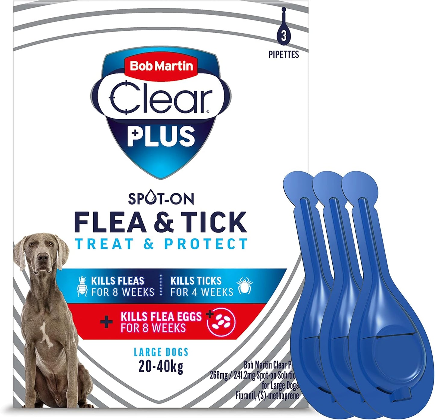 Bob Martin Clear Plus 268mg / 241.2mg Spot-On Solution for Large Dogs 3T