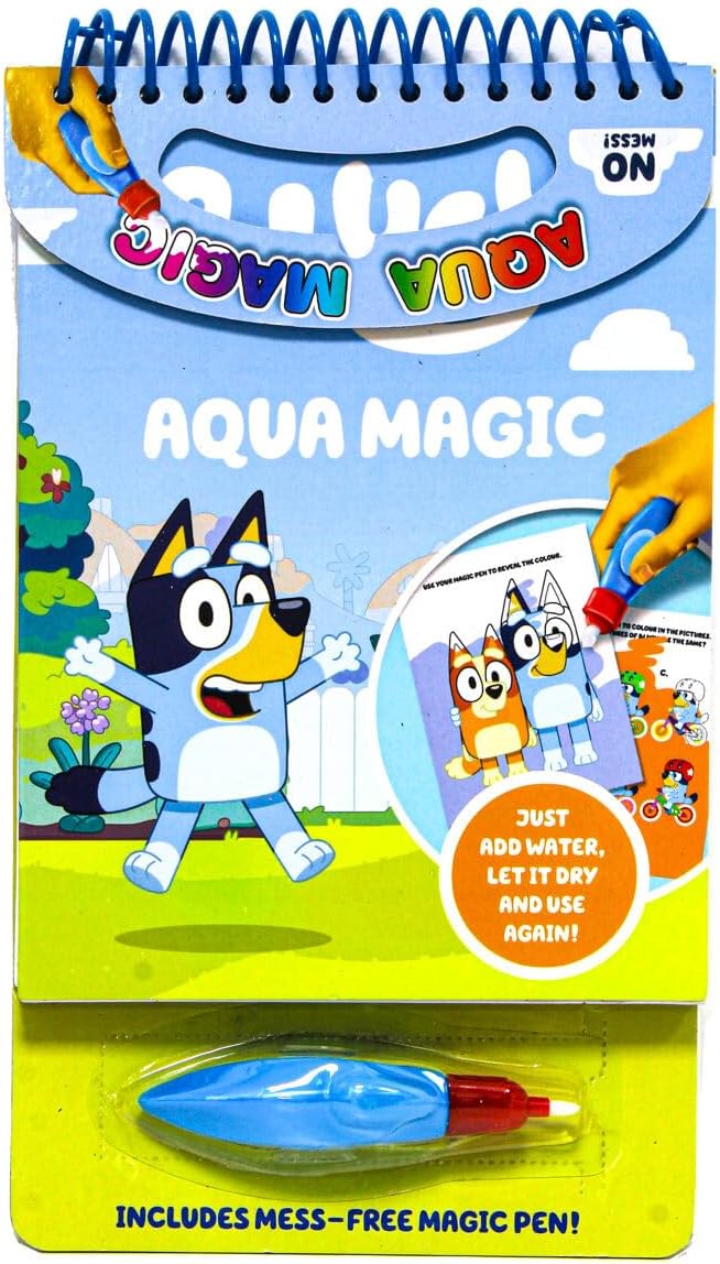 Bluey Aqua Magic Mess Free Colouring Book - Edward Leonard Conroy Ltd