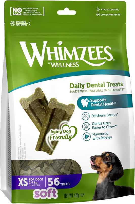 Whimzees Soft Value Bag Extra Small Dog Chews - 56 Pack - Edward Leonard Conroy Ltd