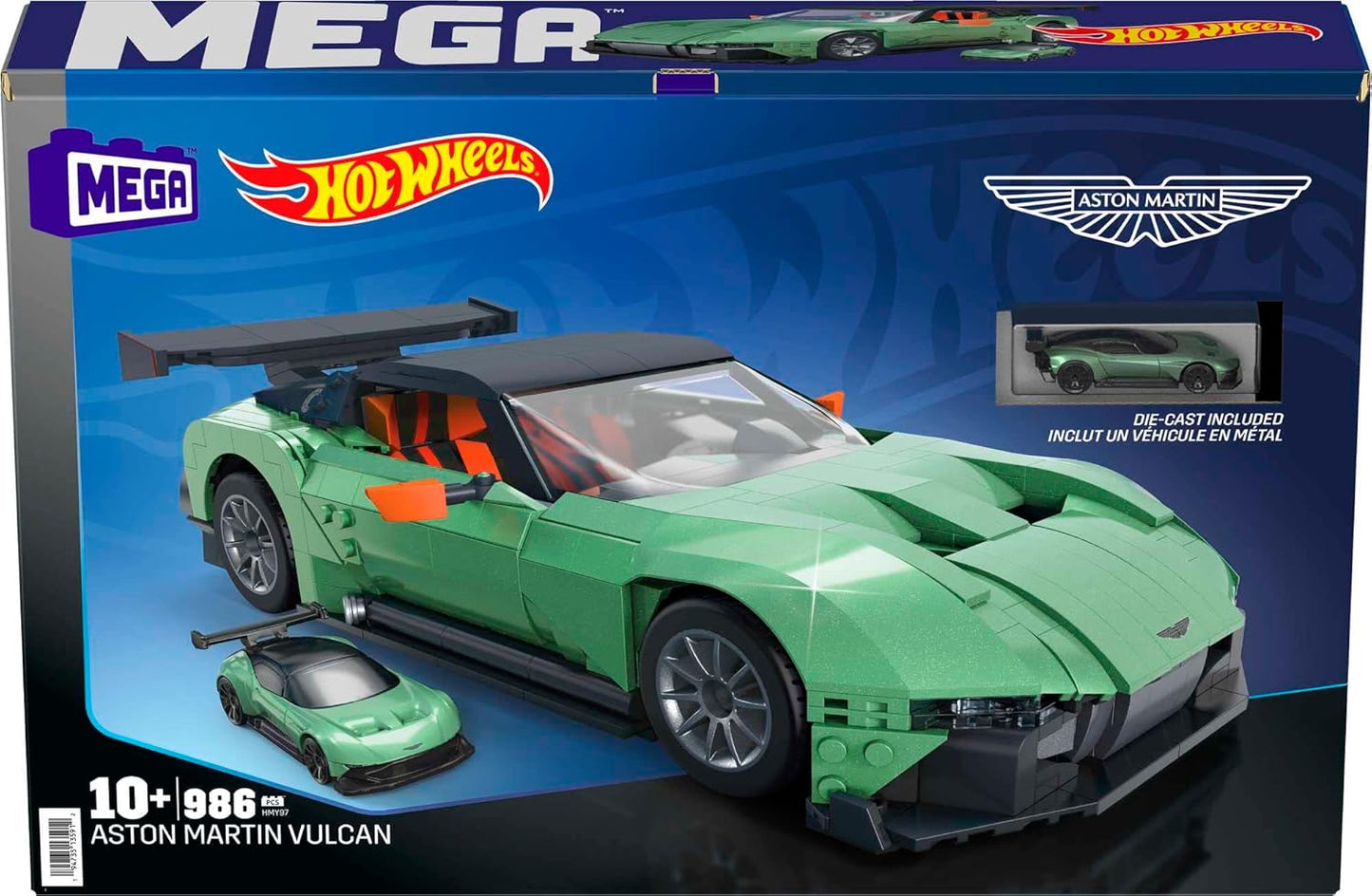 MEGA Hot Wheels Vehicle Building, Aston Martin Vulcan with 986 Pieces