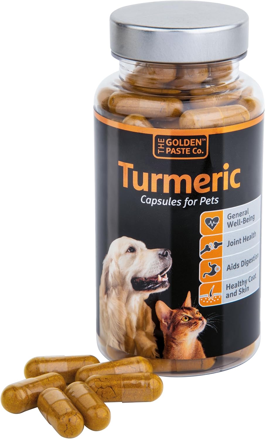 The Golden Paste Company Turmeric Capsules for Dogs & Cats - 90 Capsules