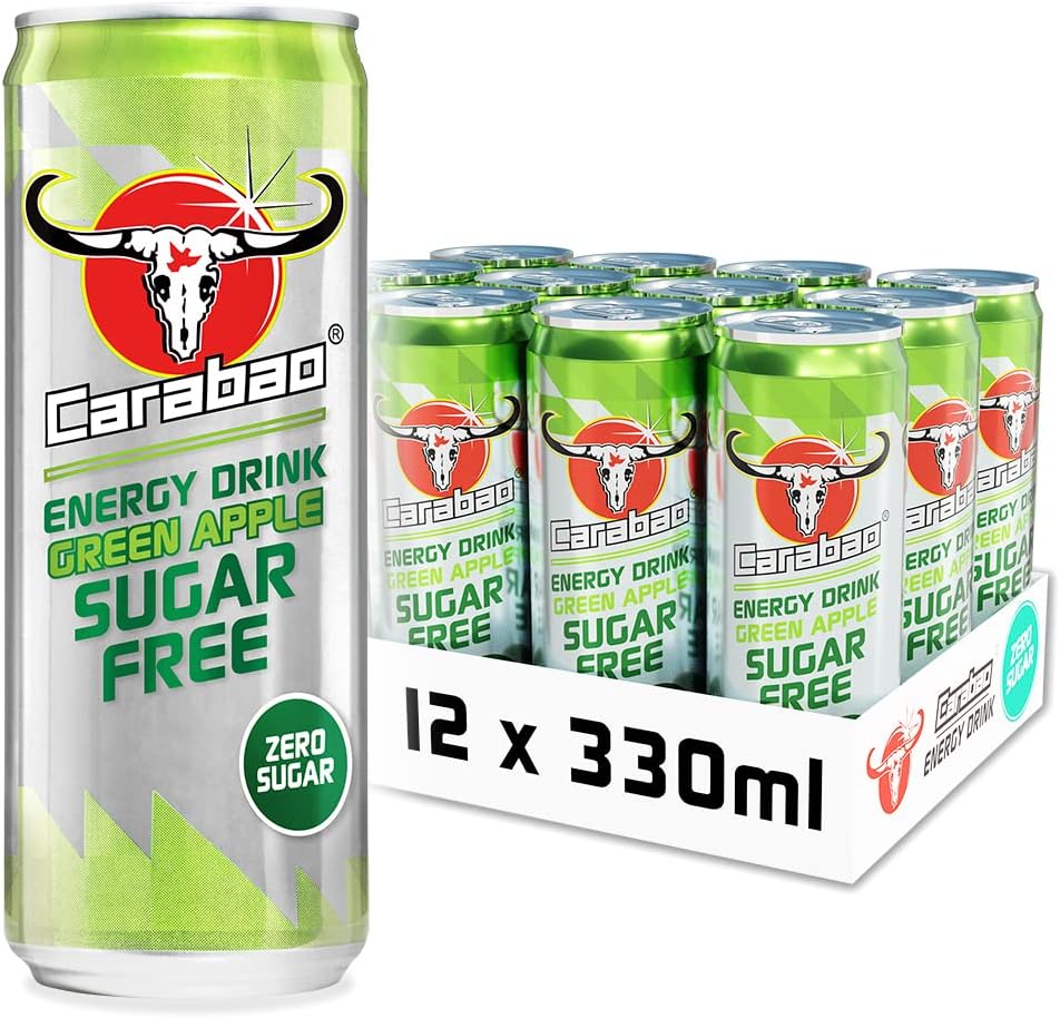 Carabao Energy Drink Green Apple Sugar Free 12 x 330ml - Edward Leonard Conroy Ltd