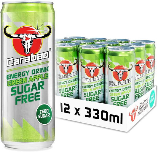 Carabao Energy Drink Green Apple Sugar Free 12 x 330ml - Edward Leonard Conroy Ltd