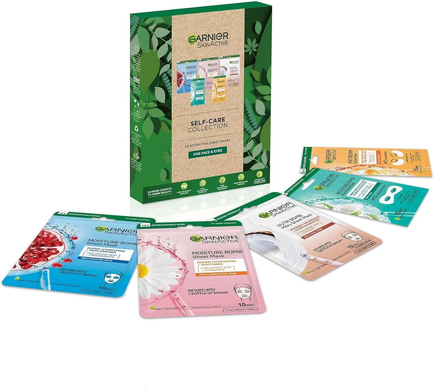Garnier Self-Care Collection 5 Hydrating Sheet Masks - Edward Leonard Conroy Ltd