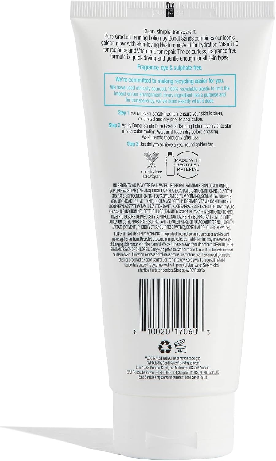 Bondi Sands PURE Gradual Tanning Lotion 200ml