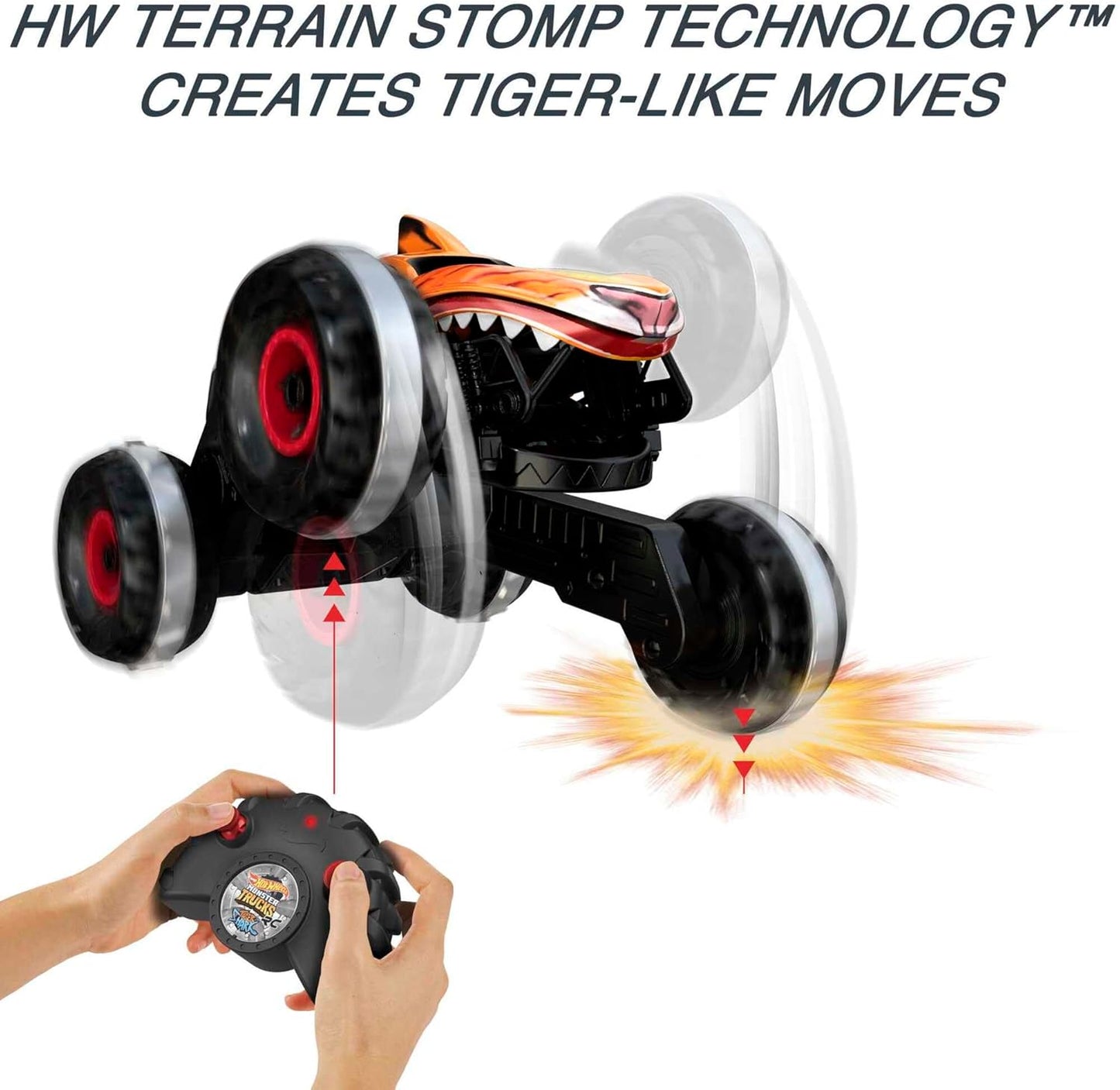 Hot Wheels Monster Trucks Remote Control Car, Unstoppable Tiger Shark, HGV87