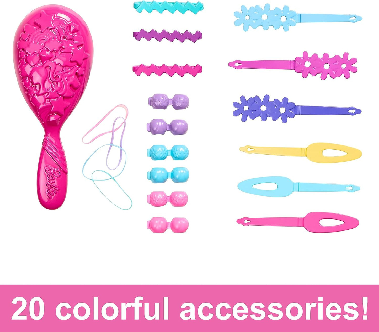 Barbie Doll Styling Head, Blonde Hair with 20 Colorful Accessories