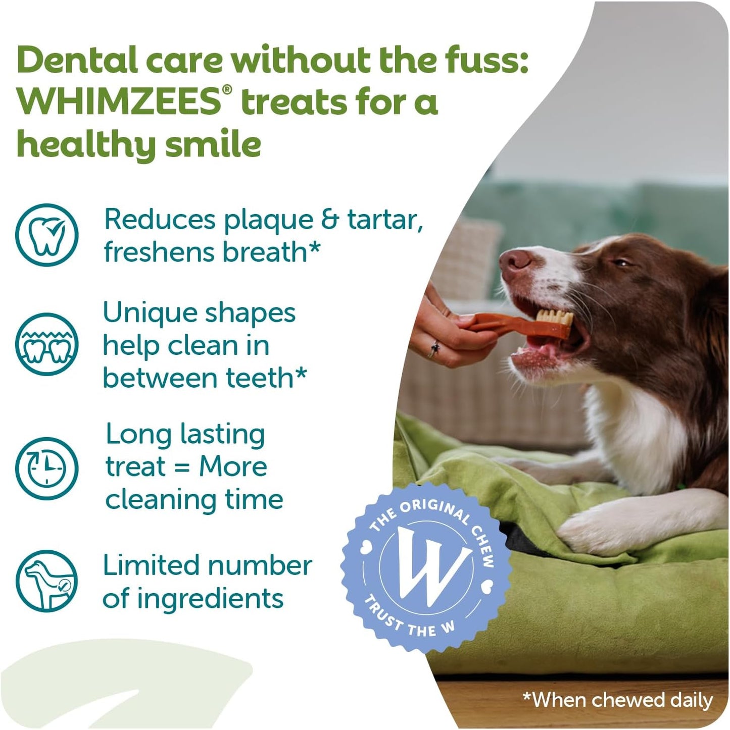 Whimzees Small Toothbrush Dog Dental Chews - 24 Pack