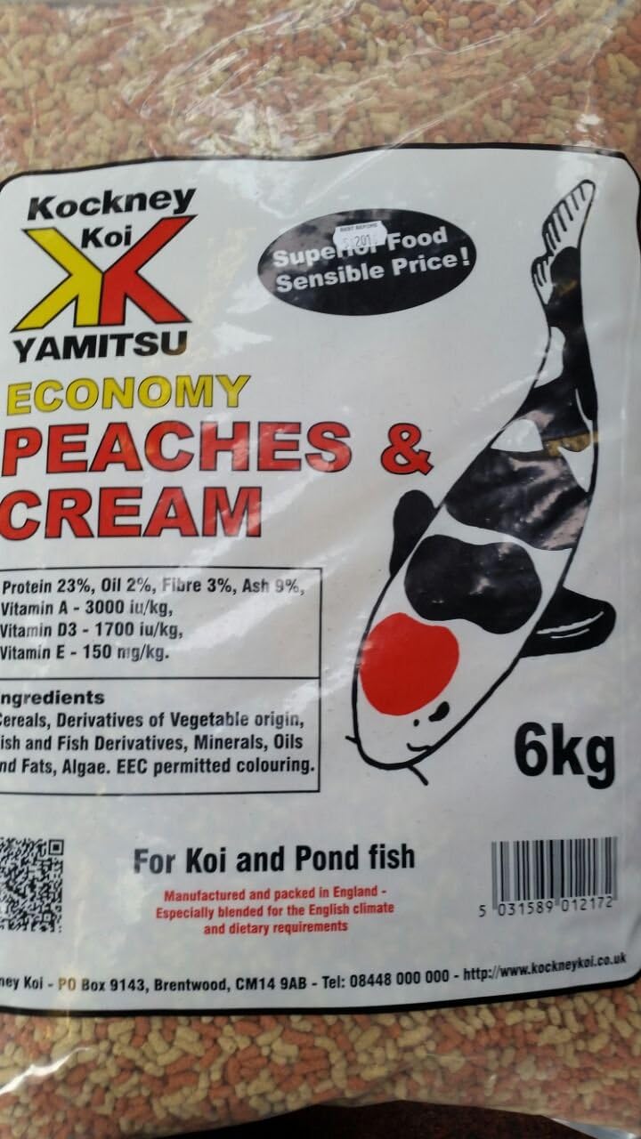 Kockney Koi Peaches & Cream Fish Food Economy 6kg Bag - Edward Leonard Conroy Ltd