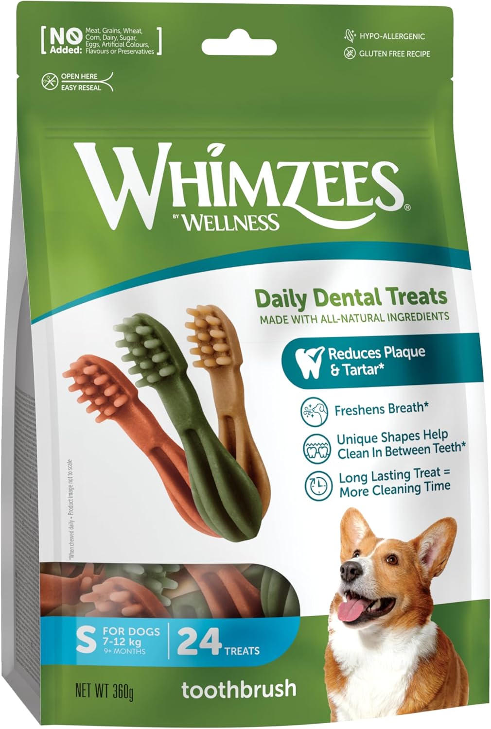 Whimzees Small Toothbrush Dog Dental Chews - 24 Pack - Edward Leonard Conroy Ltd