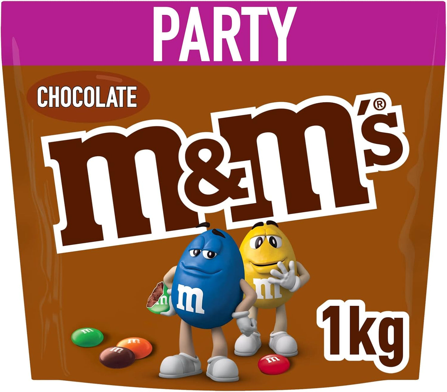 M&M's Milk Chocolate Party Bulk Bag 1kg - BBE 01/10/2023 - Edward Leonard Conroy Ltd