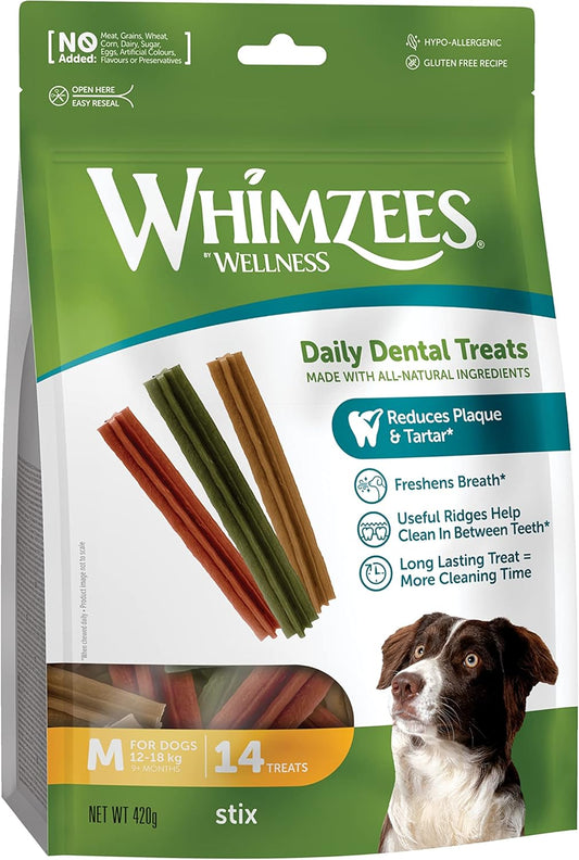 Whimzees Medium Stix Dog Dental Chews - 14 Pack - Edward Leonard Conroy Ltd