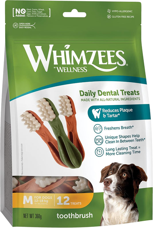 Whimzees Medium Toothbrush Dog Dental Chews - 12 Pack - Edward Leonard Conroy Ltd