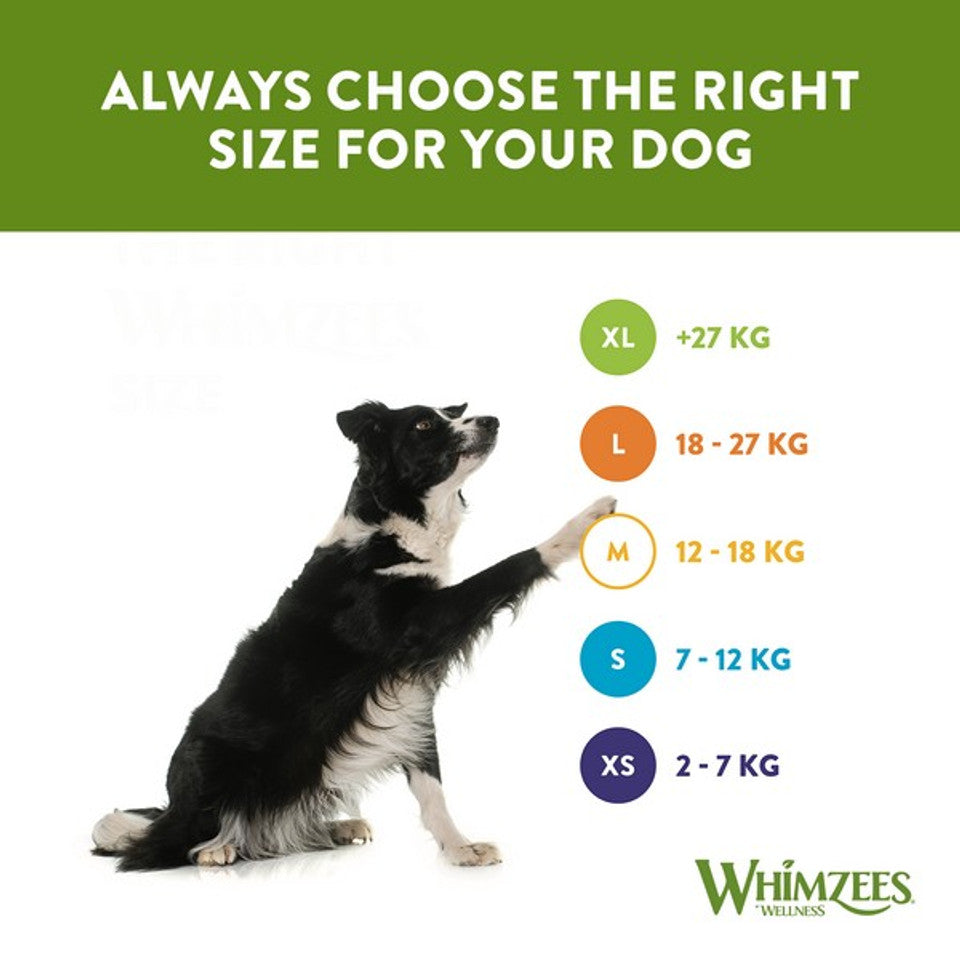 Whimzees Medium Alligator Dog Dental Chews - 12 Pack