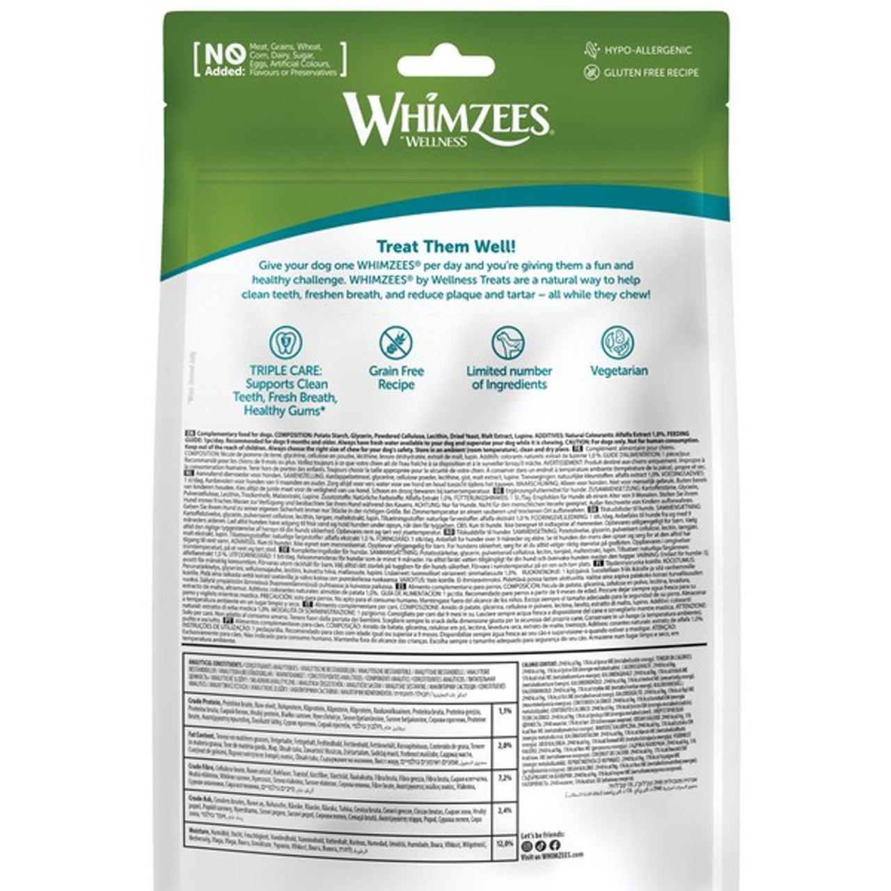 Whimzees Large Alligator Dog Dental Chews - 6 Pack