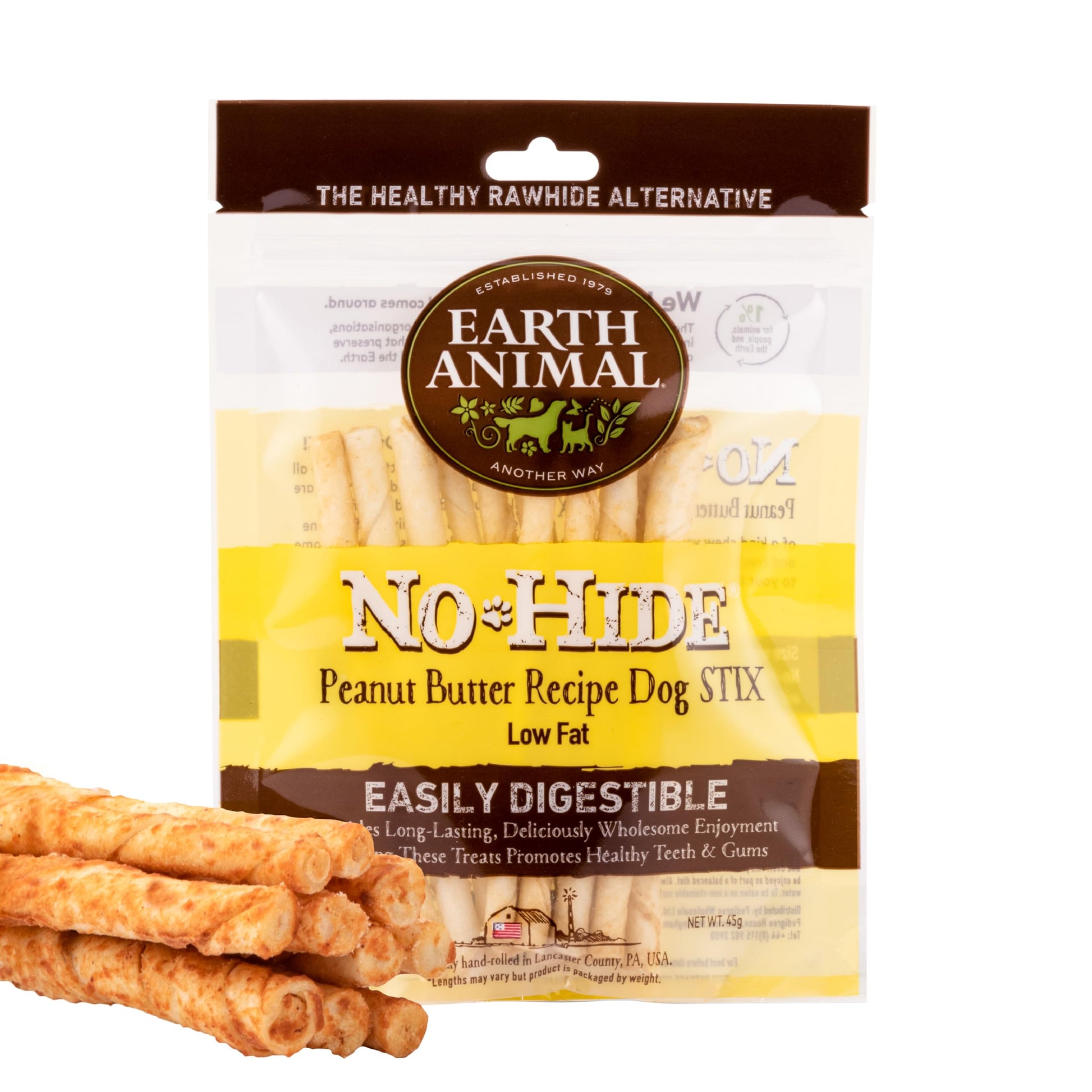 Earth Animal No Hide Peanut Butter Dog Stix, 45g (10pk) - Edward Leonard Conroy Ltd