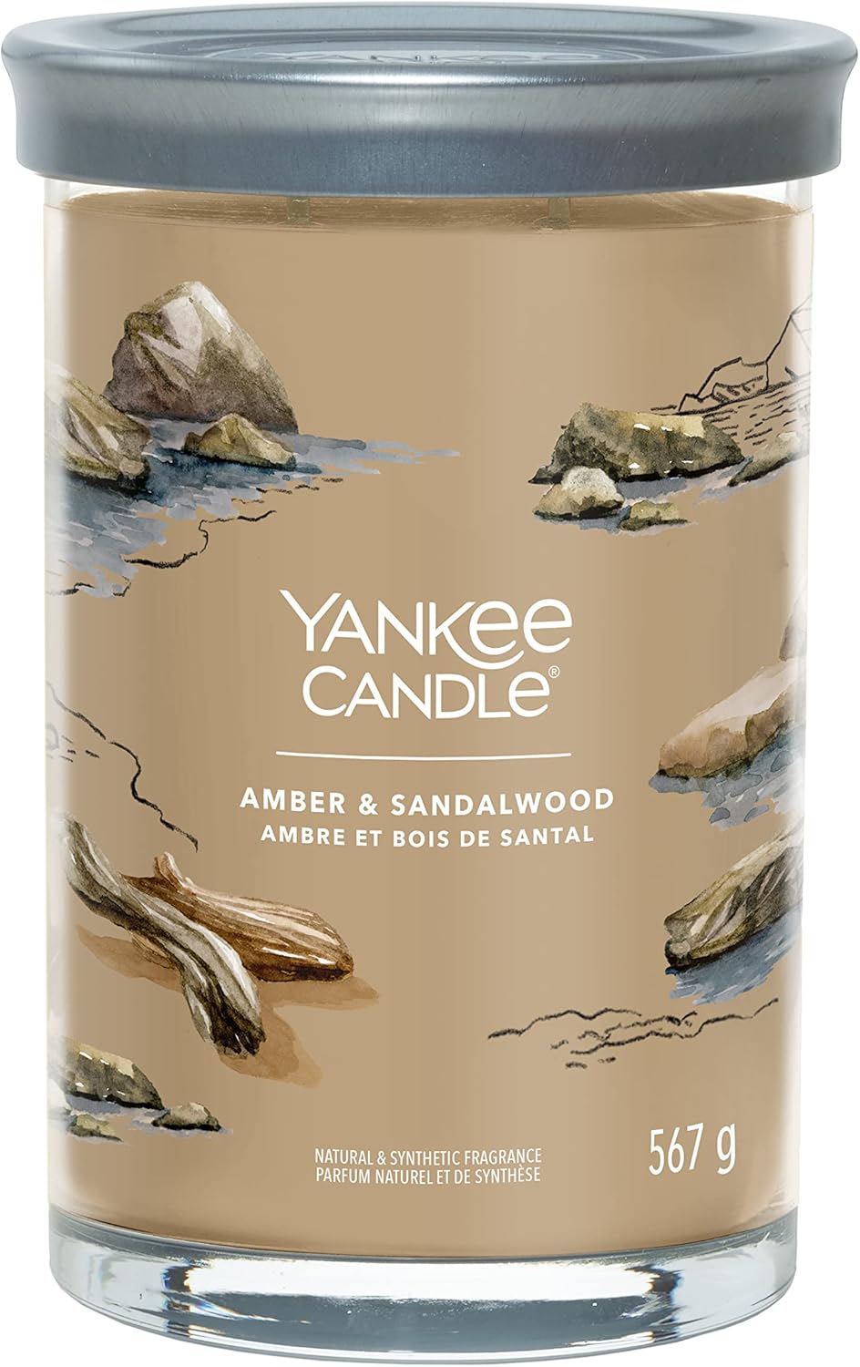 Yankee Candle Amber & Sandalwood Large Tumbler Jar | Long Lasting Home Fragrance Candle