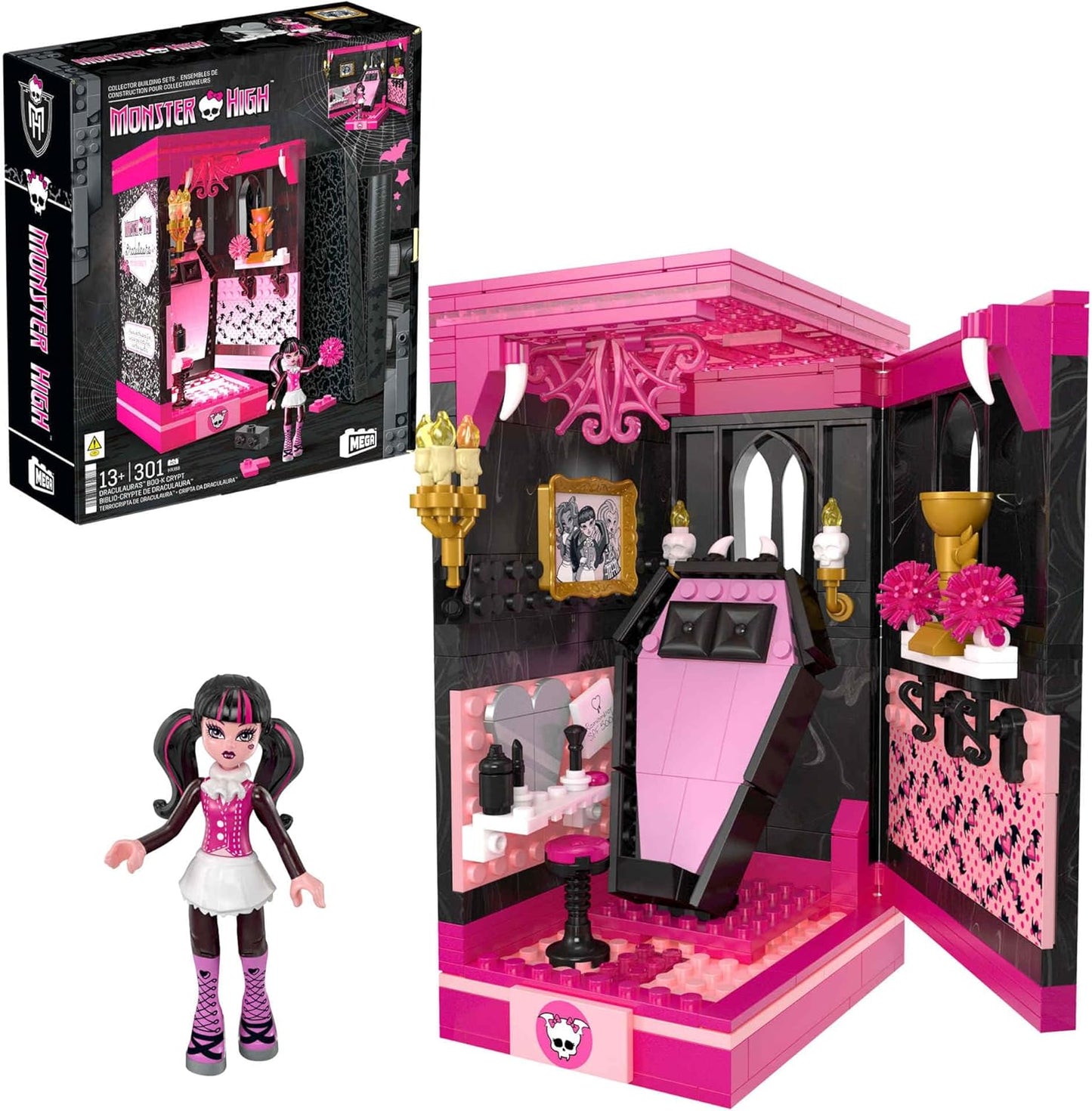 MEGA Monster High Draculaura's Boo-k Crypt Building Toy Kit - Edward Leonard Conroy Ltd
