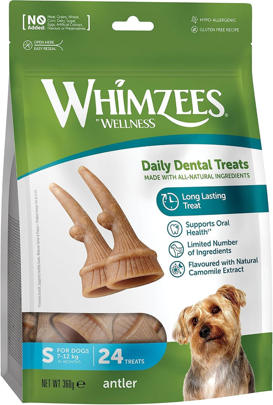 Whimzees Small Antler Dog Dental Chews - 24 Pack - Edward Leonard Conroy Ltd