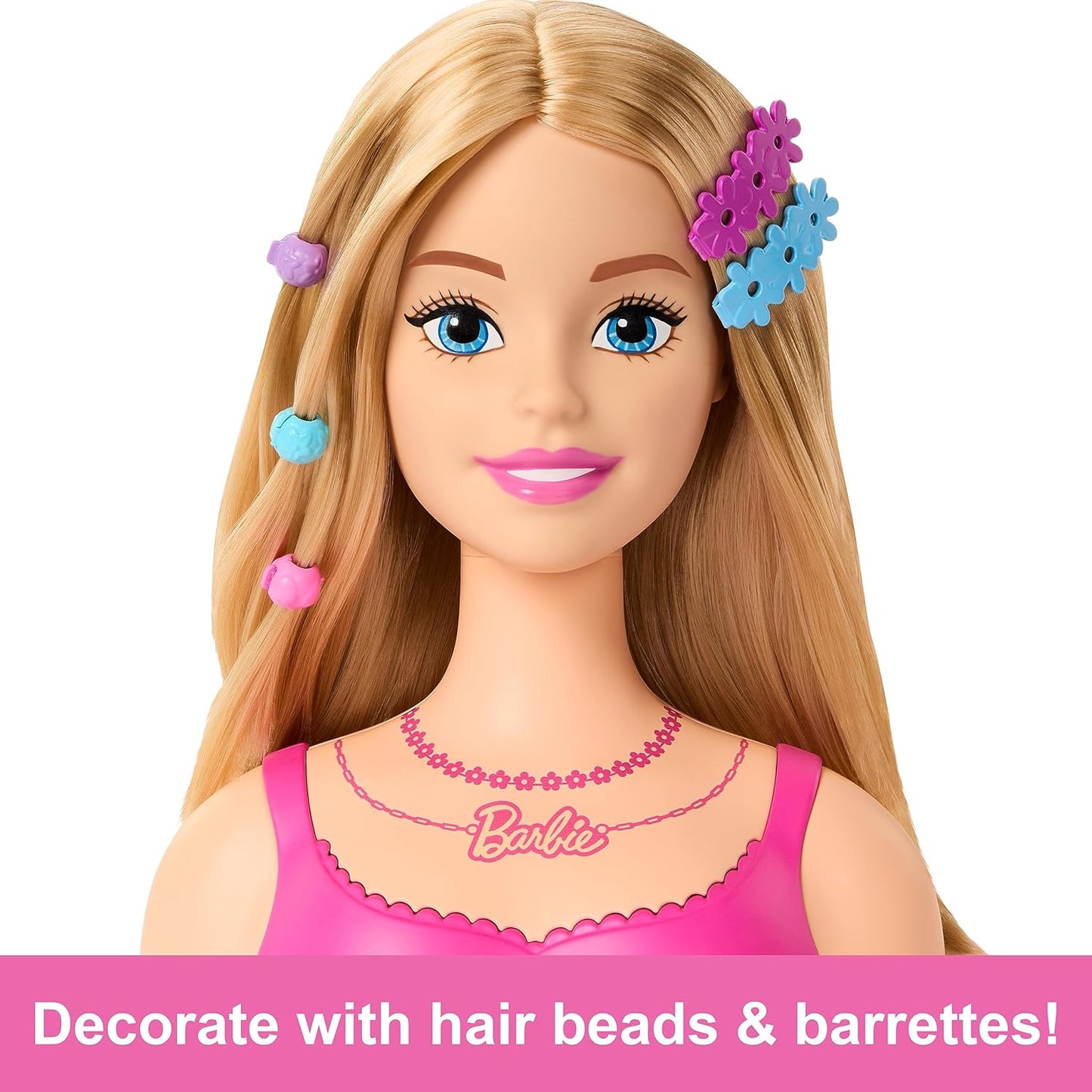Barbie Doll Styling Head, Blonde Hair with 20 Colorful Accessories