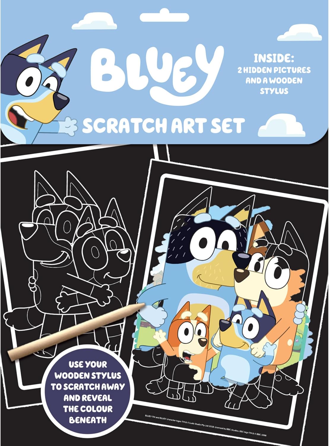 Alligator Books - Bluey Scratch Art Set - Edward Leonard Conroy Ltd