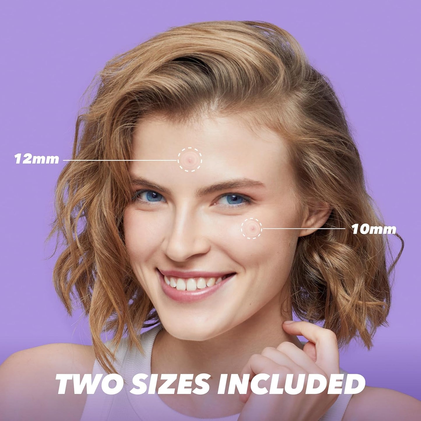 Purifide skin care product showing two sizes 10mm and 12mm for targeted facial treatment
