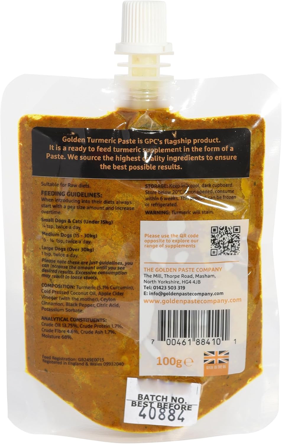 The Golden Paste Company Golden Turmeric Paste for Pets 100g
