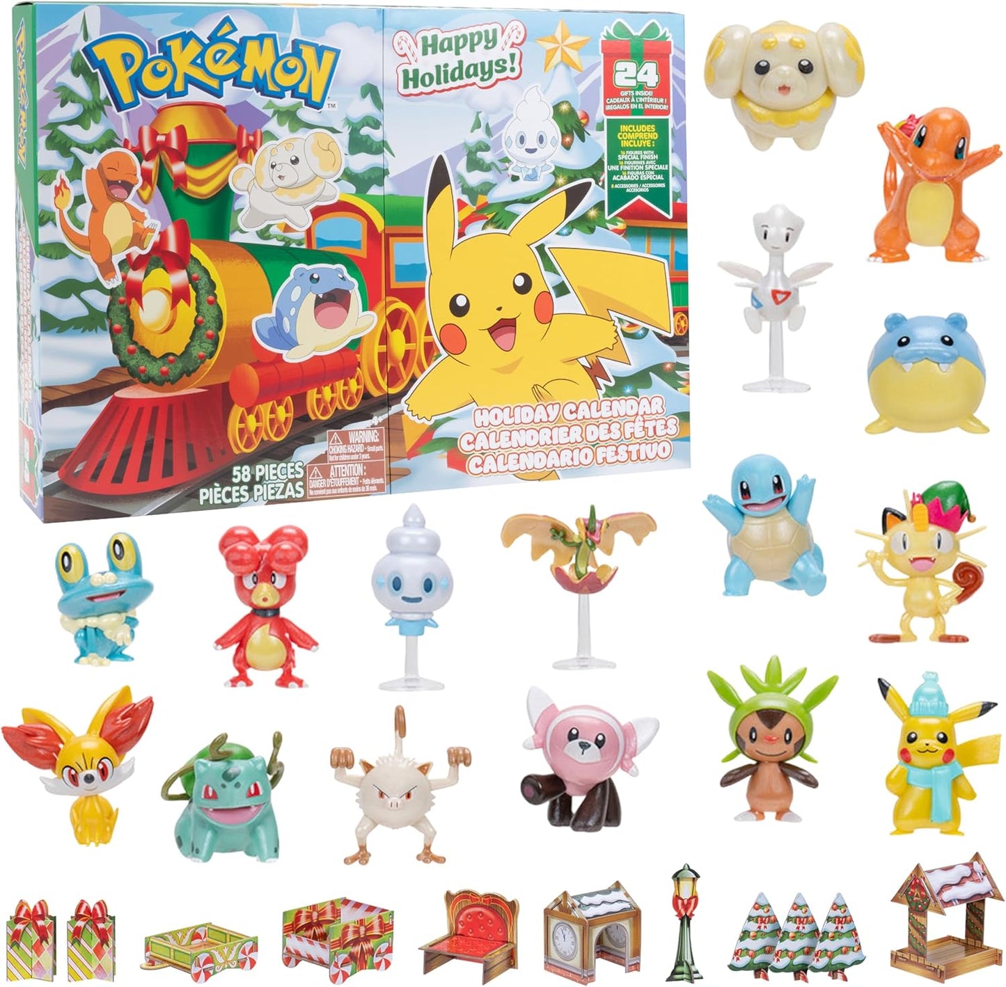 Pokémon 24 Day Advent Calendar - 2-inch Battle Figures and Unique Accessories
