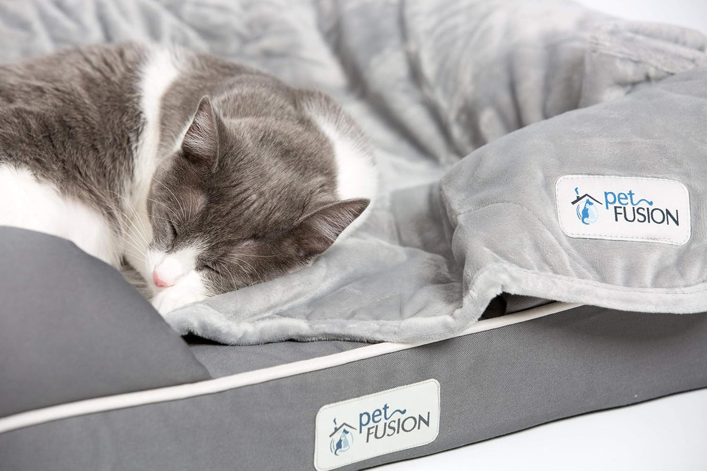 PetFusion Ultimate Memory Foam Pet Bed for Small Dogs and Cats, Grey