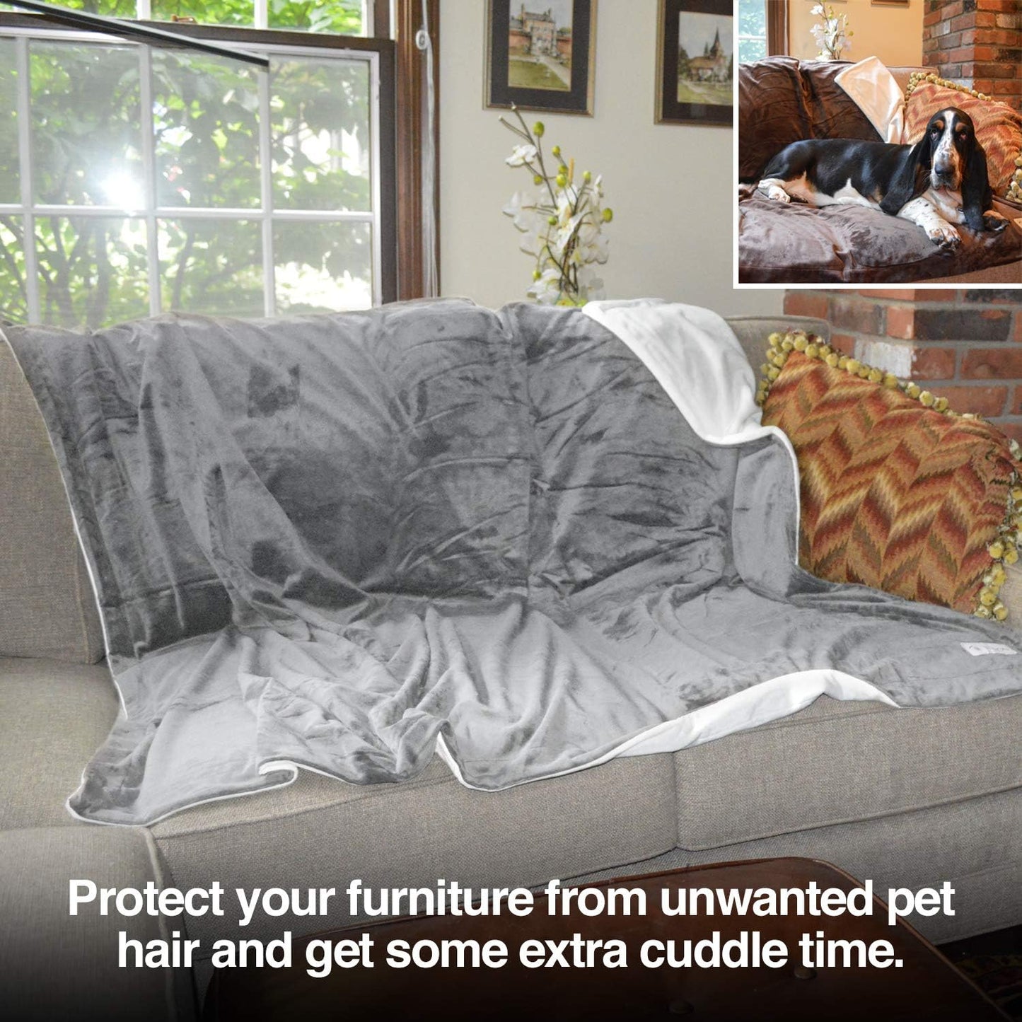 PetFusion Premium Pet Blanket Large 135x112cm Gray
