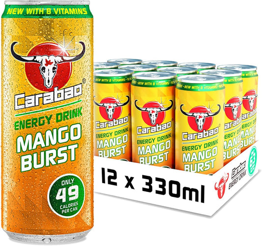 Carabao Energy Drink Mango Burst 12 x 330ml - Edward Leonard Conroy Ltd