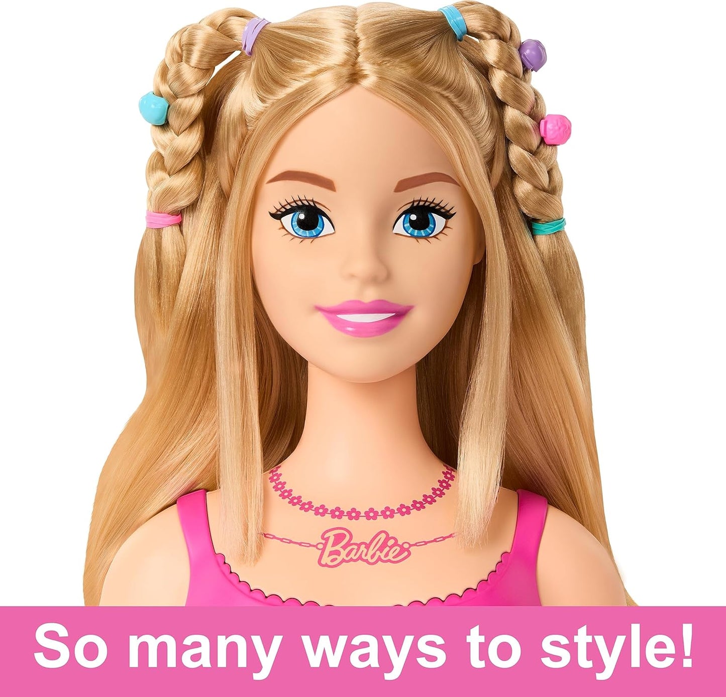 Barbie Doll Styling Head, Blonde Hair with 20 Colorful Accessories