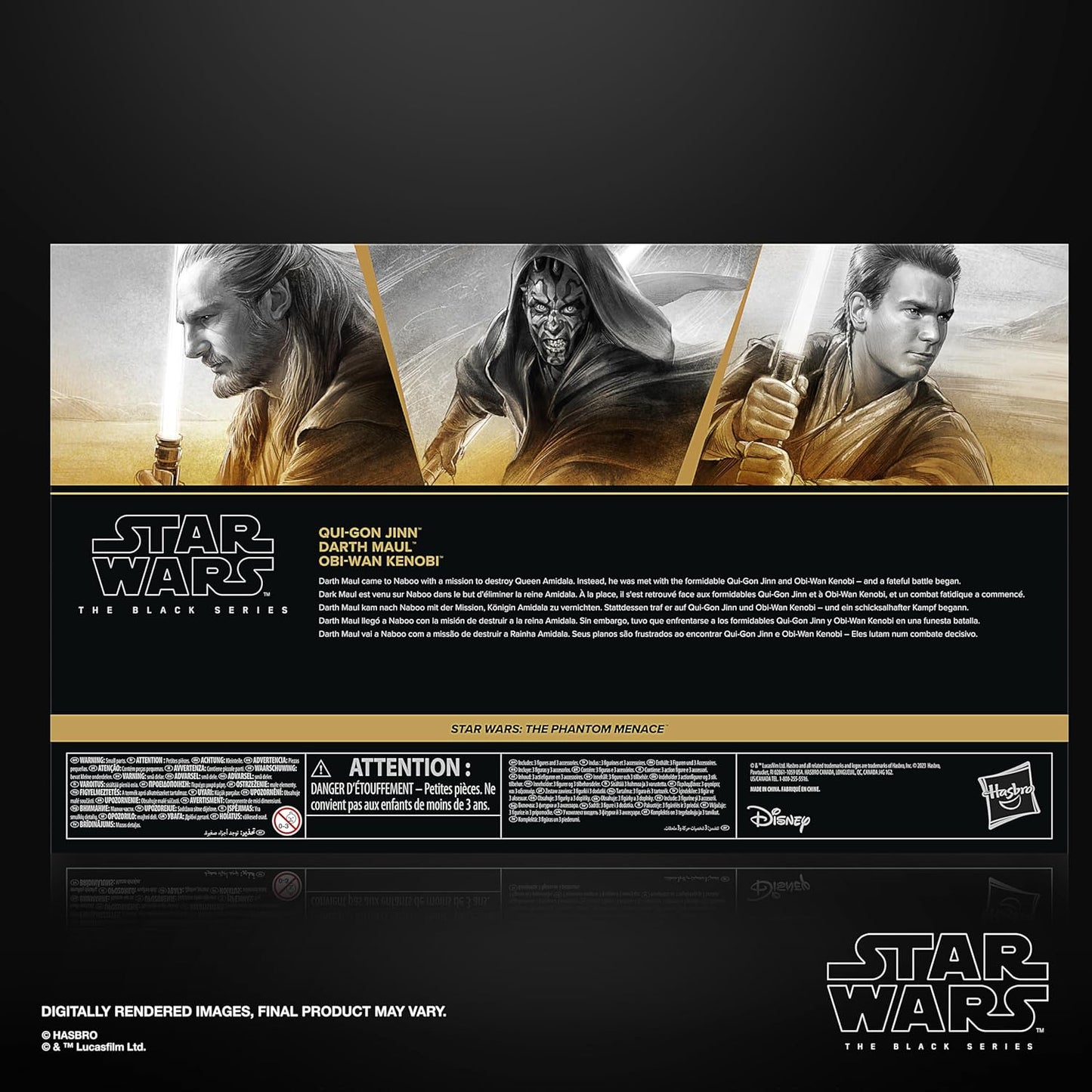Star Wars The Black Series Qui-Gon Jinn, Darth Maul, Obi-Wan Kenobi