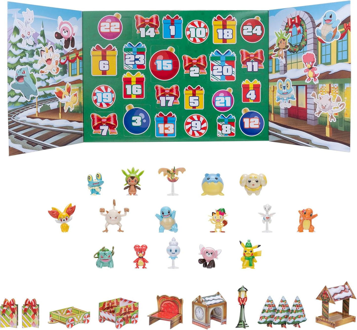 Pokémon 24 Day Advent Calendar - 2-inch Battle Figures and Unique Accessories