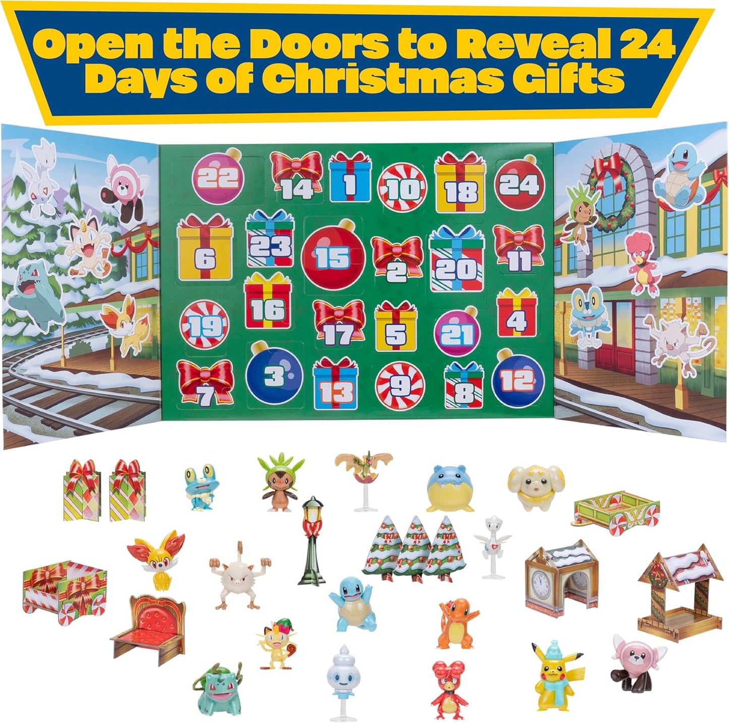 Pokémon 24 Day Advent Calendar - 2-inch Battle Figures and Unique Accessories
